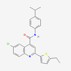 molecular formula C25H23ClN2OS B4267246 6-chloro-2-(5-ethyl-2-thienyl)-N-(4-isopropylphenyl)-4-quinolinecarboxamide 