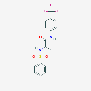 molecular formula C17H17F3N2O3S B426726 2-{[(4-methylphenyl)sulfonyl]amino}-N-[4-(trifluoromethyl)phenyl]propanamide 