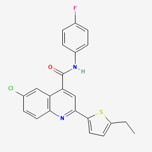 molecular formula C22H16ClFN2OS B4267261 6-chloro-2-(5-ethyl-2-thienyl)-N-(4-fluorophenyl)-4-quinolinecarboxamide 