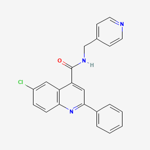 6-chloro-2-phenyl-N-(4-pyridinylmethyl)-4-quinolinecarboxamide