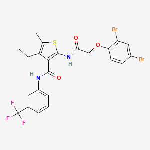 molecular formula C23H19Br2F3N2O3S B4267273 2-{[(2,4-dibromophenoxy)acetyl]amino}-4-ethyl-5-methyl-N-[3-(trifluoromethyl)phenyl]-3-thiophenecarboxamide 
