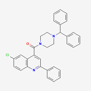 molecular formula C33H28ClN3O B4267287 6-chloro-4-{[4-(diphenylmethyl)-1-piperazinyl]carbonyl}-2-phenylquinoline 