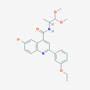 molecular formula C23H25BrN2O4 B4267299 6-bromo-N-(2,2-dimethoxy-1-methylethyl)-2-(3-ethoxyphenyl)-4-quinolinecarboxamide 