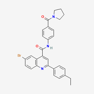 molecular formula C29H26BrN3O2 B4267300 6-bromo-2-(4-ethylphenyl)-N-[4-(1-pyrrolidinylcarbonyl)phenyl]-4-quinolinecarboxamide 