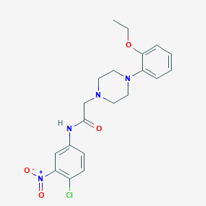 molecular formula C20H23ClN4O4 B4267317 N-(4-chloro-3-nitrophenyl)-2-[4-(2-ethoxyphenyl)-1-piperazinyl]acetamide 