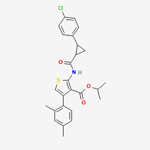 isopropyl 2-({[2-(4-chlorophenyl)cyclopropyl]carbonyl}amino)-4-(2,4-dimethylphenyl)-3-thiophenecarboxylate