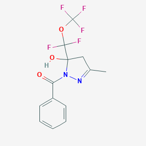 molecular formula C13H11F5N2O3 B426733 1-benzoyl-5-[difluoro(trifluoromethoxy)methyl]-3-methyl-4,5-dihydro-1H-pyrazol-5-ol 