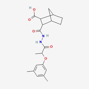 molecular formula C20H26N2O5 B4267348 3-({2-[2-(3,5-dimethylphenoxy)propanoyl]hydrazino}carbonyl)bicyclo[2.2.1]heptane-2-carboxylic acid 