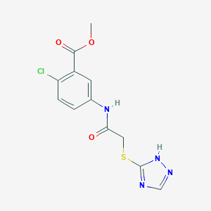 molecular formula C12H11ClN4O3S B426735 methyl 2-chloro-5-{[(4H-1,2,4-triazol-3-ylsulfanyl)acetyl]amino}benzoate 
