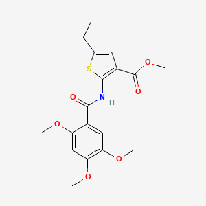 molecular formula C18H21NO6S B4267353 methyl 5-ethyl-2-[(2,4,5-trimethoxybenzoyl)amino]-3-thiophenecarboxylate 