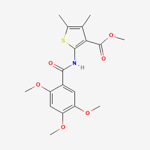 molecular formula C18H21NO6S B4267365 methyl 4,5-dimethyl-2-[(2,4,5-trimethoxybenzoyl)amino]-3-thiophenecarboxylate 
