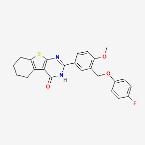 molecular formula C24H21FN2O3S B4267368 2-{3-[(4-fluorophenoxy)methyl]-4-methoxyphenyl}-5,6,7,8-tetrahydro[1]benzothieno[2,3-d]pyrimidin-4(3H)-one 