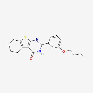 molecular formula C20H22N2O2S B4267373 2-(3-butoxyphenyl)-5,6,7,8-tetrahydro[1]benzothieno[2,3-d]pyrimidin-4(3H)-one 