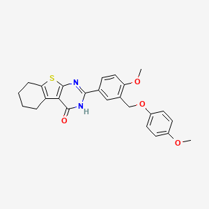 2-{4-methoxy-3-[(4-methoxyphenoxy)methyl]phenyl}-5,6,7,8-tetrahydro[1]benzothieno[2,3-d]pyrimidin-4(3H)-one