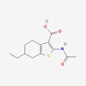 molecular formula C13H17NO3S B4267378 2-(acetylamino)-6-ethyl-4,5,6,7-tetrahydro-1-benzothiophene-3-carboxylic acid CAS No. 587852-63-9