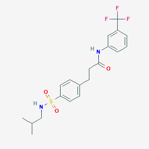 molecular formula C20H23F3N2O3S B426738 3-{4-[(isobutylamino)sulfonyl]phenyl}-N-[3-(trifluoromethyl)phenyl]propanamide 