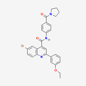 molecular formula C29H26BrN3O3 B4267381 6-bromo-2-(3-ethoxyphenyl)-N-[4-(1-pyrrolidinylcarbonyl)phenyl]-4-quinolinecarboxamide 