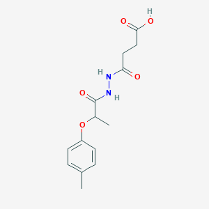 molecular formula C14H18N2O5 B4267388 4-{2-[2-(4-methylphenoxy)propanoyl]hydrazino}-4-oxobutanoic acid 