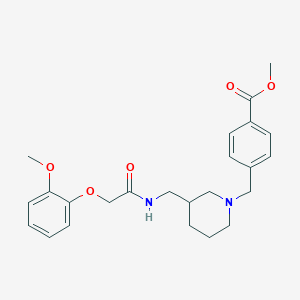 molecular formula C24H30N2O5 B4267398 methyl 4-{[3-({[(2-methoxyphenoxy)acetyl]amino}methyl)-1-piperidinyl]methyl}benzoate 