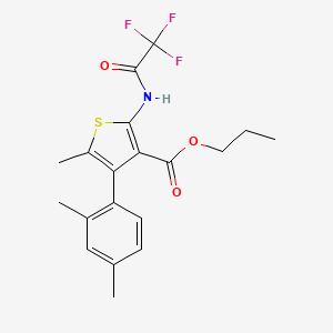 molecular formula C19H20F3NO3S B4267407 propyl 4-(2,4-dimethylphenyl)-5-methyl-2-[(trifluoroacetyl)amino]-3-thiophenecarboxylate 