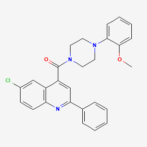 molecular formula C27H24ClN3O2 B4267414 6-chloro-4-{[4-(2-methoxyphenyl)-1-piperazinyl]carbonyl}-2-phenylquinoline 
