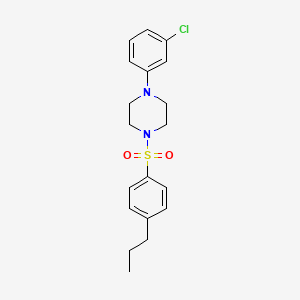 molecular formula C19H23ClN2O2S B4267420 1-(3-chlorophenyl)-4-[(4-propylphenyl)sulfonyl]piperazine 