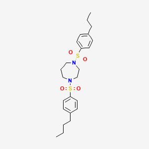 molecular formula C24H34N2O4S2 B4267421 1-[(4-butylphenyl)sulfonyl]-4-[(4-propylphenyl)sulfonyl]-1,4-diazepane 