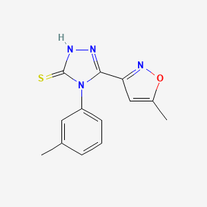 molecular formula C13H12N4OS B4267428 5-(5-methyl-3-isoxazolyl)-4-(3-methylphenyl)-4H-1,2,4-triazole-3-thiol 