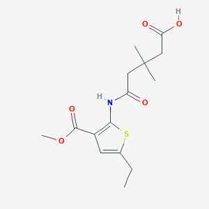 molecular formula C15H21NO5S B4267436 5-{[5-ethyl-3-(methoxycarbonyl)-2-thienyl]amino}-3,3-dimethyl-5-oxopentanoic acid 
