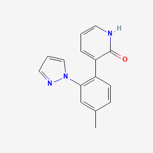 3-[4-methyl-2-(1H-pyrazol-1-yl)phenyl]pyridin-2-ol