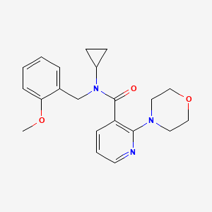 molecular formula C21H25N3O3 B4267484 N-cyclopropyl-N-(2-methoxybenzyl)-2-morpholin-4-ylnicotinamide 