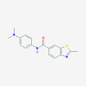 molecular formula C17H17N3OS B426750 N-[4-(dimethylamino)phenyl]-2-methyl-1,3-benzothiazole-6-carboxamide 
