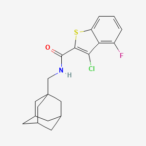 molecular formula C20H21ClFNOS B4267506 N-(1-adamantylmethyl)-3-chloro-4-fluoro-1-benzothiophene-2-carboxamide 