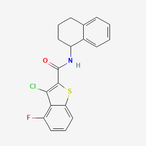 molecular formula C19H15ClFNOS B4267507 3-chloro-4-fluoro-N-(1,2,3,4-tetrahydro-1-naphthalenyl)-1-benzothiophene-2-carboxamide 