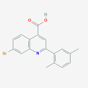 molecular formula C18H14BrNO2 B4267512 7-bromo-2-(2,5-dimethylphenyl)-4-quinolinecarboxylic acid 