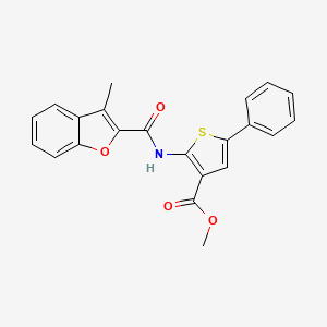molecular formula C22H17NO4S B4267516 methyl 2-{[(3-methyl-1-benzofuran-2-yl)carbonyl]amino}-5-phenyl-3-thiophenecarboxylate 