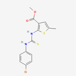 molecular formula C14H13BrN2O2S2 B4267524 methyl 2-({[(4-bromophenyl)amino]carbonothioyl}amino)-5-methyl-3-thiophenecarboxylate 