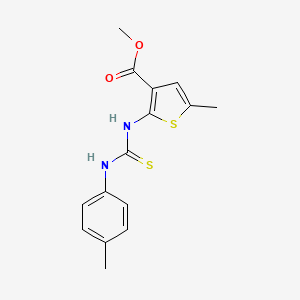 molecular formula C15H16N2O2S2 B4267532 methyl 5-methyl-2-({[(4-methylphenyl)amino]carbonothioyl}amino)-3-thiophenecarboxylate 