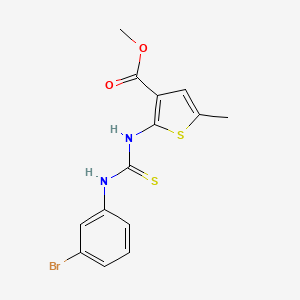 molecular formula C14H13BrN2O2S2 B4267535 methyl 2-({[(3-bromophenyl)amino]carbonothioyl}amino)-5-methyl-3-thiophenecarboxylate 