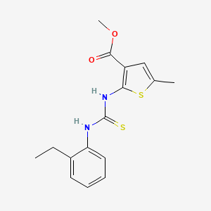 molecular formula C16H18N2O2S2 B4267557 methyl 2-({[(2-ethylphenyl)amino]carbonothioyl}amino)-5-methyl-3-thiophenecarboxylate 