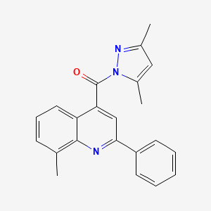 molecular formula C22H19N3O B4267564 4-[(3,5-dimethyl-1H-pyrazol-1-yl)carbonyl]-8-methyl-2-phenylquinoline 