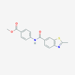 molecular formula C17H14N2O3S B426757 4-[[(2-Methyl-1,3-benzothiazol-6-yl)-oxomethyl]amino]benzoic acid methyl ester CAS No. 722461-64-5