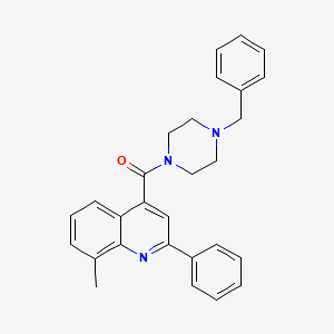 molecular formula C28H27N3O B4267570 4-[(4-benzyl-1-piperazinyl)carbonyl]-8-methyl-2-phenylquinoline 