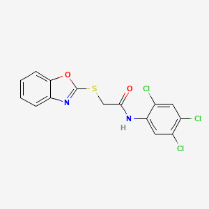 molecular formula C15H9Cl3N2O2S B4267608 2-(1,3-benzoxazol-2-ylthio)-N-(2,4,5-trichlorophenyl)acetamide 