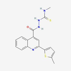 molecular formula C17H16N4OS2 B4267636 N-methyl-2-{[2-(5-methyl-2-thienyl)-4-quinolinyl]carbonyl}hydrazinecarbothioamide 