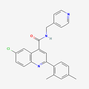 molecular formula C24H20ClN3O B4267649 6-chloro-2-(2,4-dimethylphenyl)-N-(4-pyridinylmethyl)-4-quinolinecarboxamide 