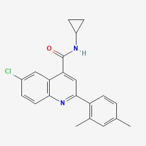 molecular formula C21H19ClN2O B4267732 6-chloro-N-cyclopropyl-2-(2,4-dimethylphenyl)-4-quinolinecarboxamide 