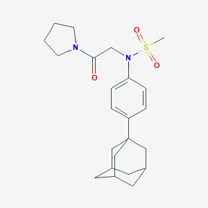 molecular formula C23H32N2O3S B426774 N-[4-(1-adamantyl)phenyl]-N-[2-oxo-2-(1-pyrrolidinyl)ethyl]methanesulfonamide 