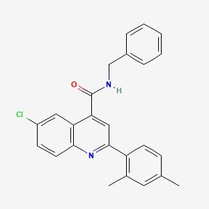 molecular formula C25H21ClN2O B4267741 N-benzyl-6-chloro-2-(2,4-dimethylphenyl)-4-quinolinecarboxamide 
