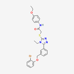 molecular formula C27H27BrN4O3S B4267750 2-[(5-{3-[(2-bromophenoxy)methyl]phenyl}-4-ethyl-4H-1,2,4-triazol-3-yl)thio]-N-(4-ethoxyphenyl)acetamide 